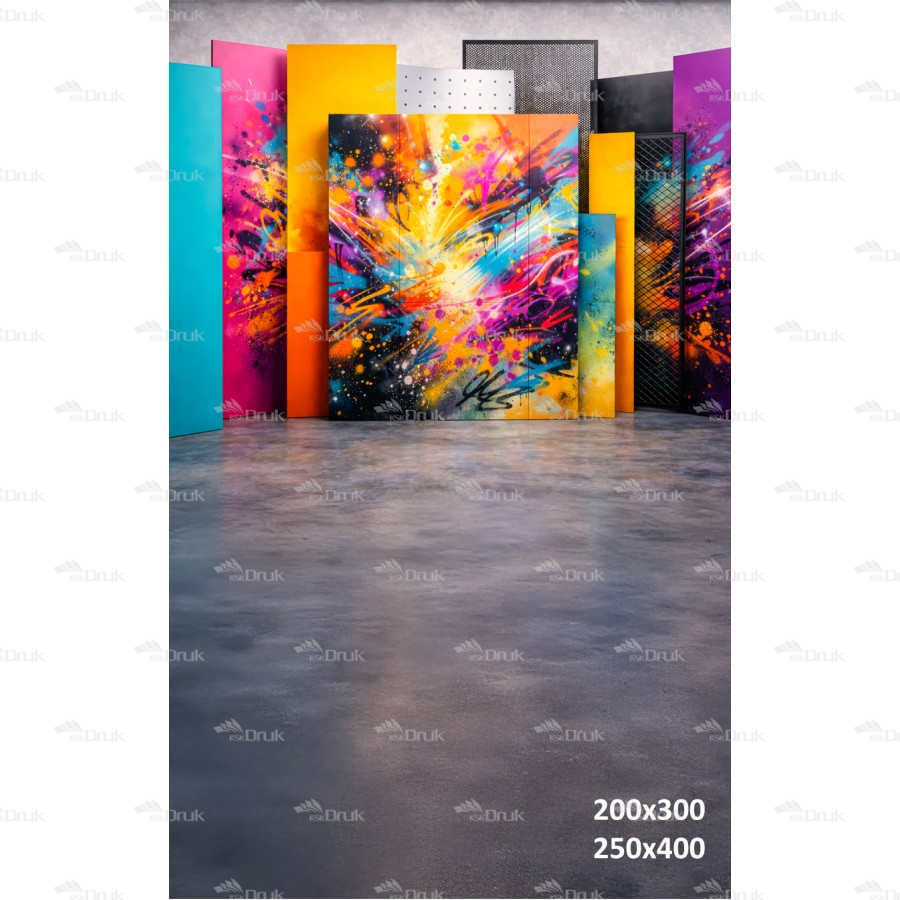 Tło fotograficzne „Kolorowa abstrakcja – graffiti splash art” | 4064